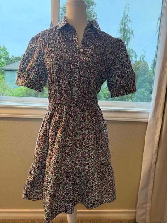 J. Crew Dresses & Skirts - J. Crew Floral Shirred Waist Mini Dress in Black and Pink